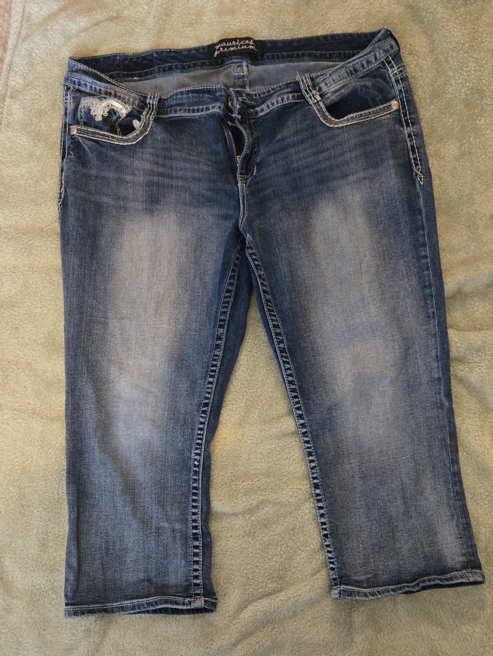 Maurices Distressed Light-Blue Cropped Denim Jeans